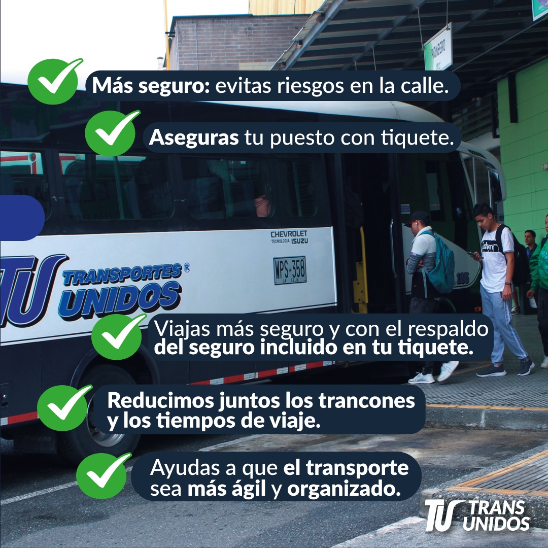 En TU, viajar seguro comienza en nuestros puntos autorizados para abordar los vehículos