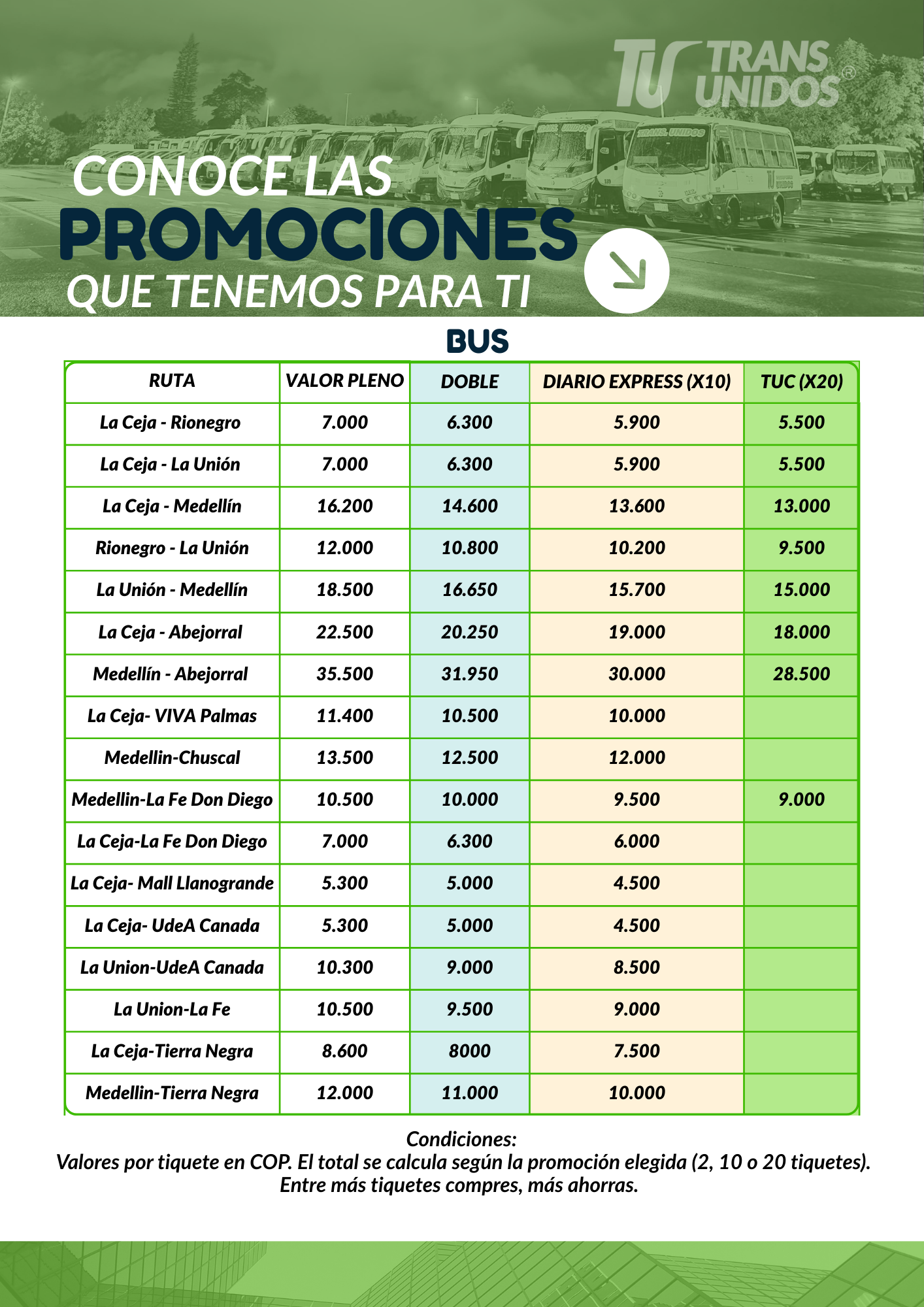 Promociones 2026 Bus
